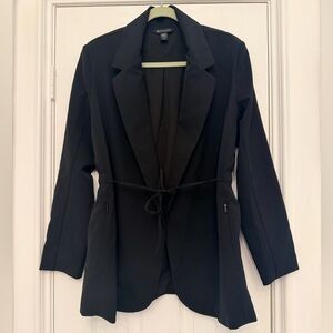 Athleta Boardroom Blazer Jacket Women’s in Black, Grandma Chic Size 12, Like New